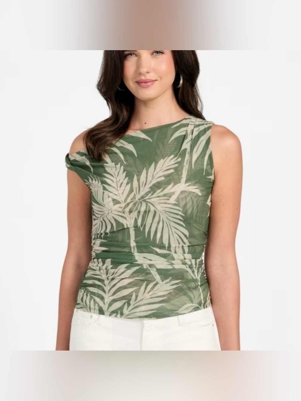 Guess Asymmetrical Off-Shoulder Sleeveless Blouse